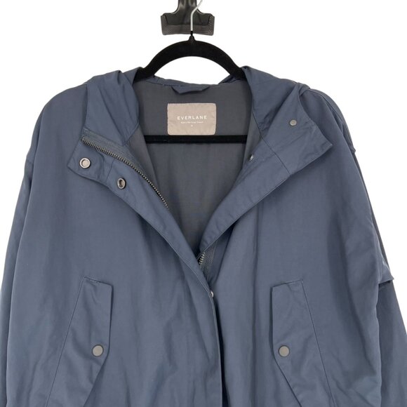 Everlane The City Anorak Navy Blue Hooded Jacket Size Medium - Picture 4 of 13